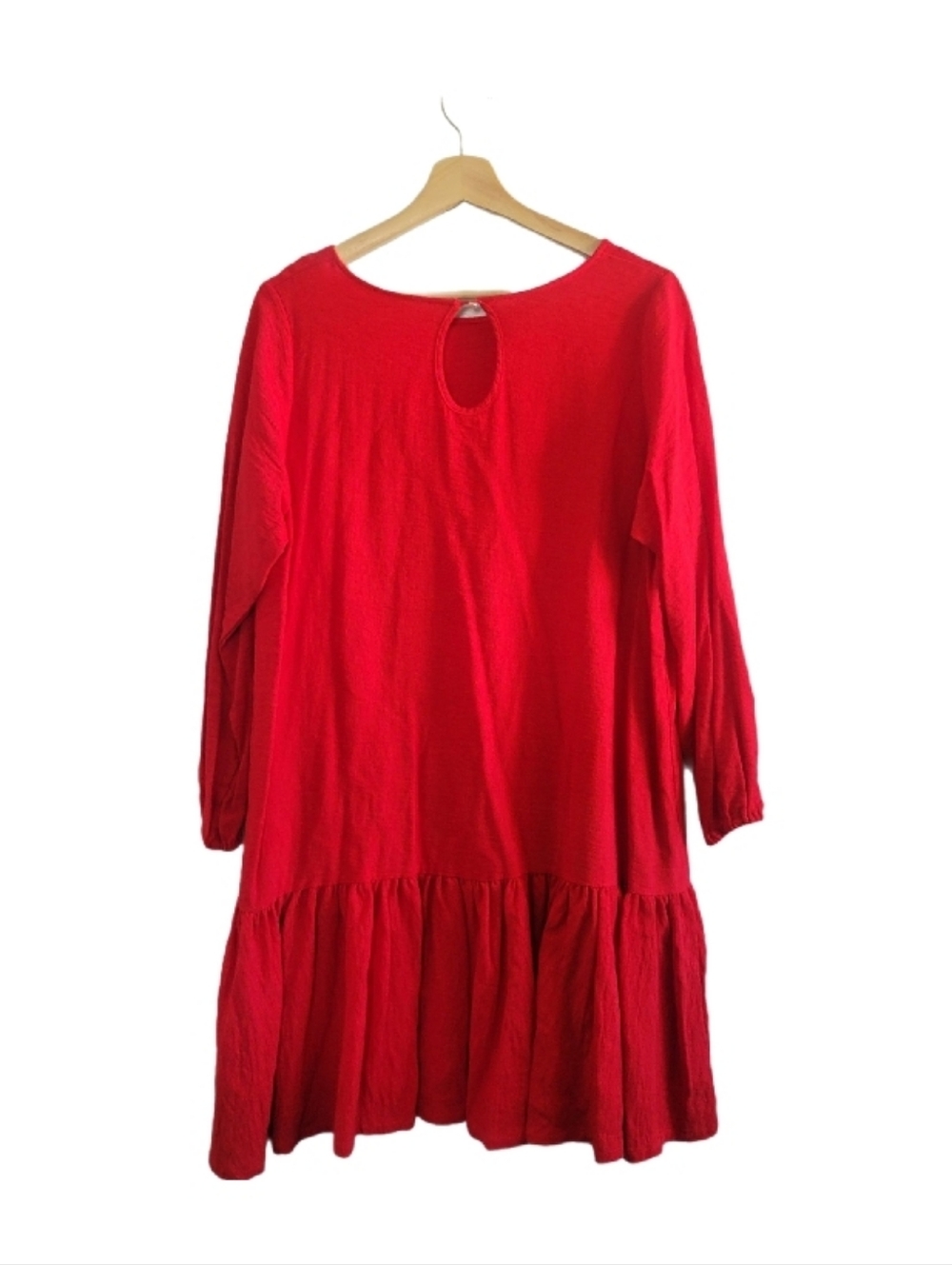 EMMA KNUDSEN Jilly Dress Size M Red Made In Canada Limitied Edition Ruffle Hem - Picture 3 of 10